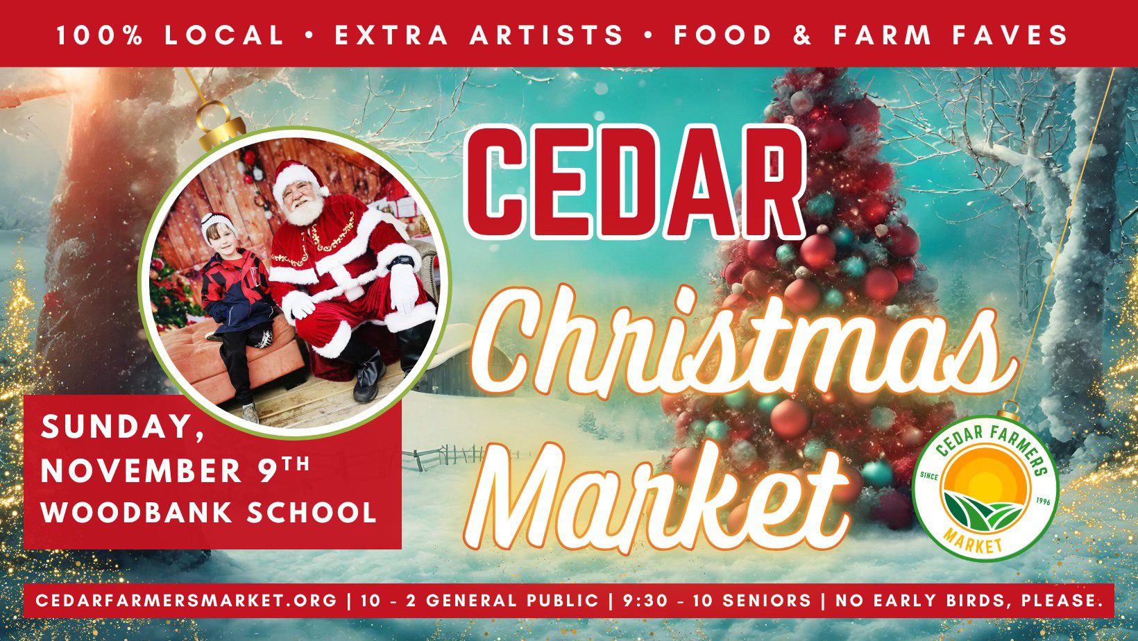 Cedar Christmas Market November 9 2025 10am till 2 pm